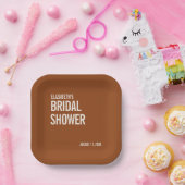 シンプルテラコッタタイポグラフィブライダルシャワー ペーパープレート (パーティー)