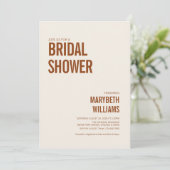 シンプルテラコッタタイポグラフィブライダルシャワー 招待状 (スタンド正面)