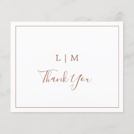 シンプルテラコッタバジェット結婚ズサンキューカード