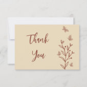 シンプルテラコッタフローラ結婚ズ サンキューカード (正面)