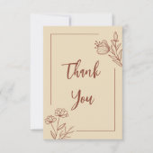 シンプルテラコッタフローラ結婚ズ サンキューカード (正面)