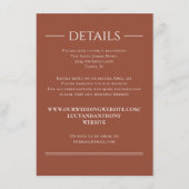 シンプルテラコッタミニマリストWebサイト詳細のRSVP エンクロージャーカード (正面)