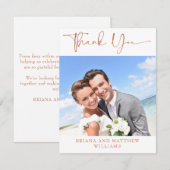 シンプルテラコッタモダンフォトサンキューカード サンキューカード (正面/裏面)