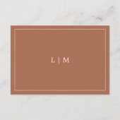 シンプルテラコッタモノグラムエレガントウェディング エンクロージャーカード (裏面)