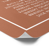 シンプルテラコッタモノグラムエレガントウェディング ポスター (角)