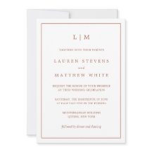 シンプルテラコッタモノグラムエレガントウェディング