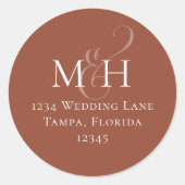 シンプルテラコッタモノグラム差出人住所 ラウンドシール (正面)