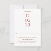 シンプルテラコッタ特別日結婚付 出欠カード (正面)