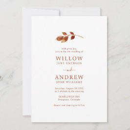 シンプルテラコッタ秋の結婚式 招待状