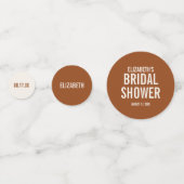 シンプルテラコッタ タイポグラフィ ブライダルシャワー コンフェッティ (正面)