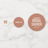 シンプルテラコッタ タイポグラフィ ブライダルシャワー コンフェッティ (裏面)