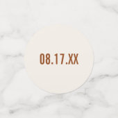 シンプルテラコッタ タイポグラフィ ブライダルシャワー コンフェッティ (スモール正面)