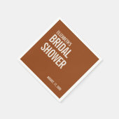 シンプルテラコッタ タイポグラフィ ブライダルシャワー スタンダードカクテルナプキン (角)