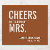 シンプルテラコッタ タイポグラフィ ブライダルシャワー スパークリングワインラベル (シングルラベル)