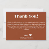 シンプルテラスコッタ燃え結婚た台本の感謝してい君 案内状 (正面)