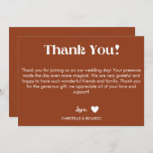 シンプルテラスコッタ燃え結婚た台本の感謝してい君 案内状 (正面/裏面)