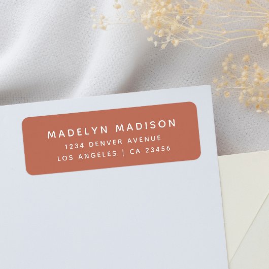 シンプルテラミニマルコッタエレガント差出人住所 ラベル