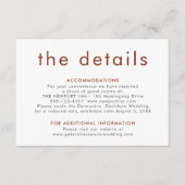 シンプルテラモダンコッタラスト結婚の詳細エンクル エンクロージャーカード (正面)