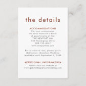 シンプルテラモダンコッタラスト結婚の詳細 エンクロージャーカード (正面)