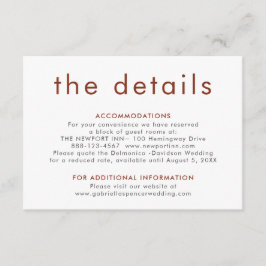 シンプルテラモダンコッタラスト結婚の詳細 エンクロージャーカード