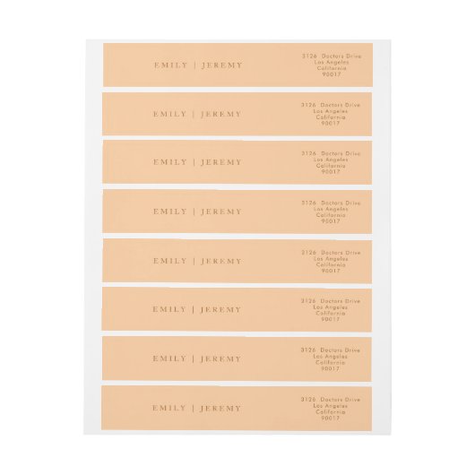 シンプルテラモダンコッタ結婚書道 ラップアラウンドラベル (シート)