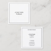 シンプルテンプレートエレガントモダンプロフェッショナル スクエア名刺 (正面/裏面)