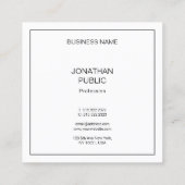 シンプルテンプレートエレガントモダンプロフェッショナル スクエア名刺 (裏面)