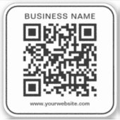 シンプルテンプレートカスタム会社名Url QRコード シール (正面)