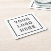 シンプルテンプレートプロモーションスワッグホワイト スクエアペーパーコースター (アングル)