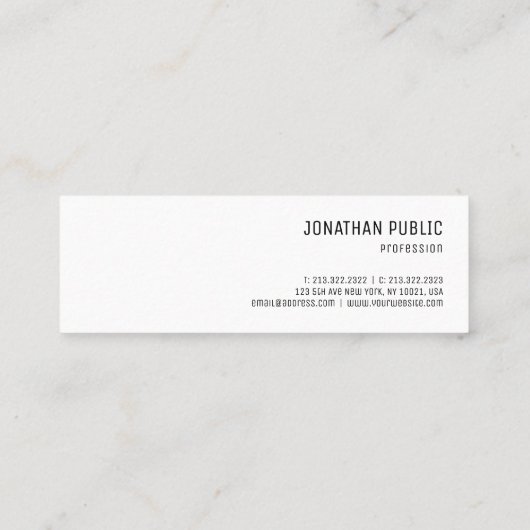 シンプルテンプレートミニマモダンエレガントリストトレンディー スキニー名刺 (裏面)