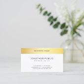 シンプルテンプレートモダンエレガント金ゴールドホワイトトップ 名刺 (スタンド正面)