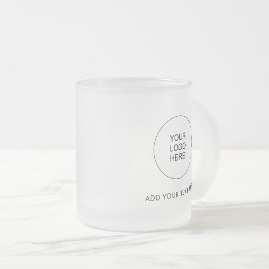 シンプルテンプレート会社ロゴの追加文字モダン フロストグラスマグカップ (正面右)