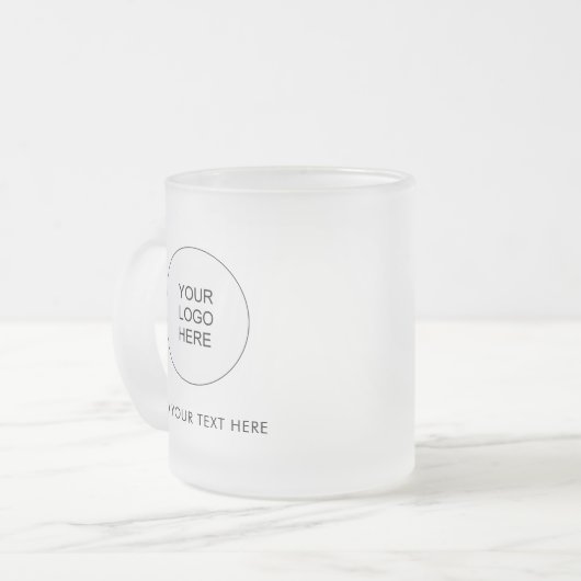 シンプルテンプレート会社ロゴの追加文字モダン フロストグラスマグカップ (正面左)