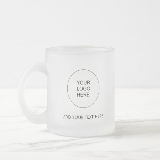 シンプルテンプレート会社ロゴの追加文字モダン フロストグラスマグカップ (左)