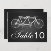 シンプルテーブル番号タンデムバイクブラック ポストカード (正面/裏面)