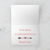 シンプルテーマブラック&レッドバレンタインデー カード (内部)