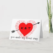 シンプルテーマブラック&レッドバレンタインデー カード (正面)