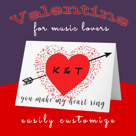 シンプルテーマブラック&レッドバレンタインデー カード