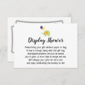 シンプルディスプレイの象付きベビーシャワー挿入 エンクロージャーカード (正面/裏面)