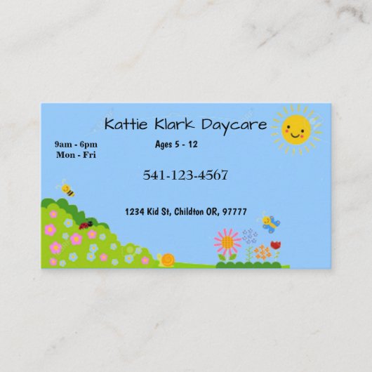 シンプルデイケア名刺 名刺 (正面)