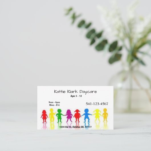 シンプルデイケア名刺 名刺 (スタンド正面)