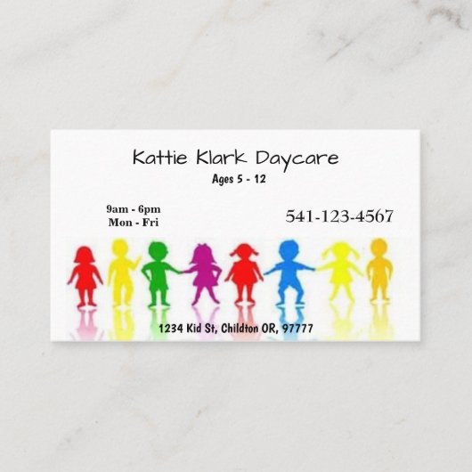 シンプルデイケア名刺 名刺 (正面)