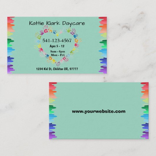 シンプルデイケア名刺 名刺 (正面/裏面)