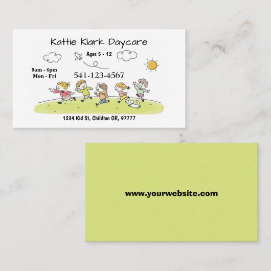 シンプルデイケア名刺 名刺 (正面/裏面)