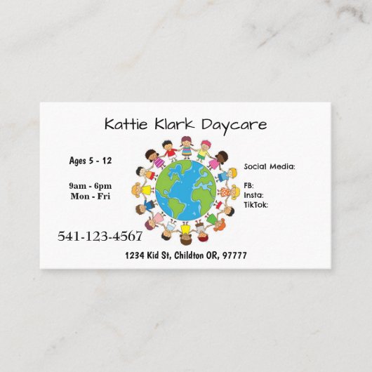 シンプルデイケア名刺 名刺 (正面)