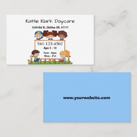 シンプルデイケア名刺 名刺 (正面/裏面)