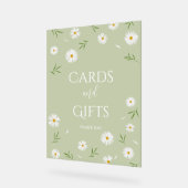 シンプルデイジーエレガント赤ちゃんシャワーカードとギフト アクリルサイン (傾斜)