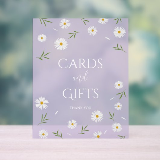 シンプルデイジーエレガント赤ちゃんシャワーカードとギフト アクリルサイン (ニュートラル)