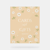 シンプルデイジーエレガント赤ちゃんシャワーカードとギフト アクリルサイン (正面)