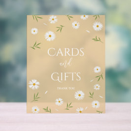 シンプルデイジーエレガント赤ちゃんシャワーカードとギフト アクリルサイン